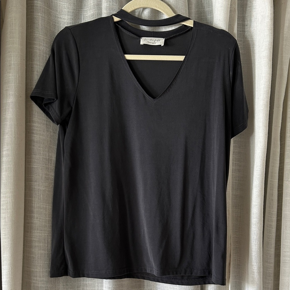 Lavender Field Elegant Black Short Sleeve Tee